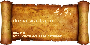 Angyalosi Fanni névjegykártya